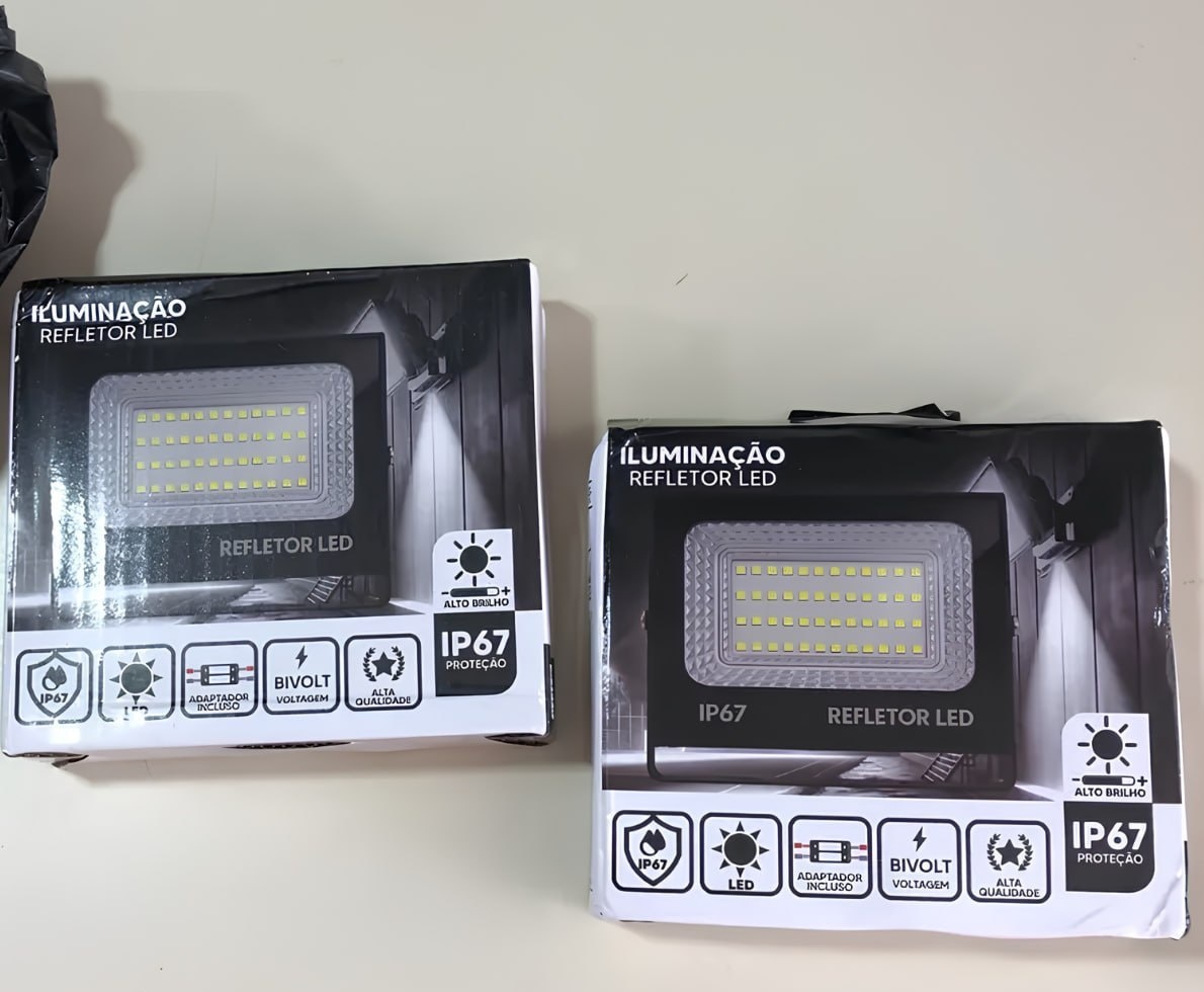 kit 2 Refletor Led 200w Holofote Bivolt