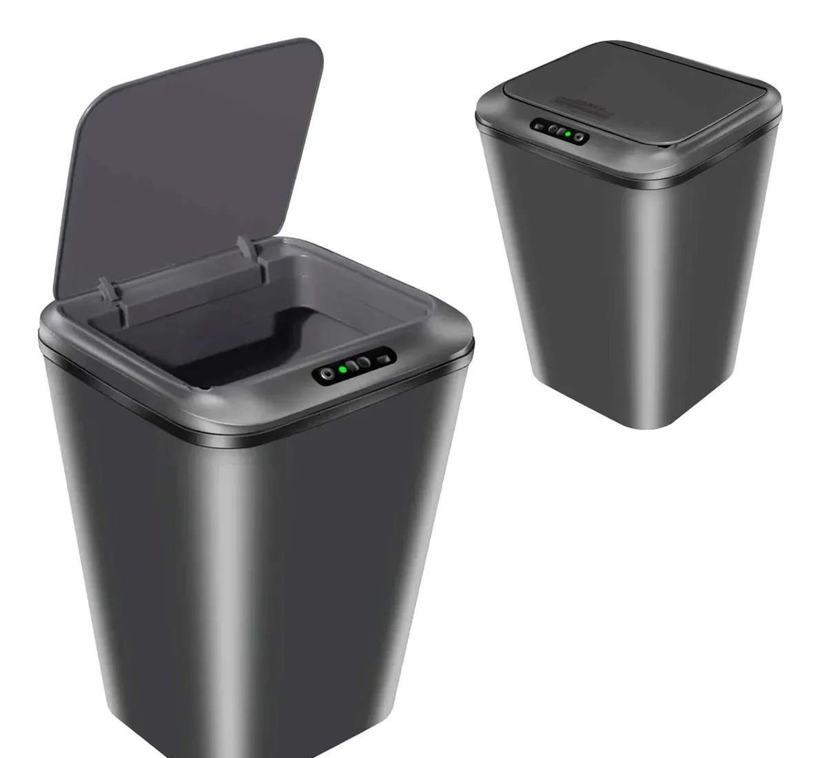 Lixeira Inteligente Automática Recarregável USB 3 Modos Abertura Tampa Silenciosa Lixeira Para Banheiro Cozinha Quarto Cor Cinza 87001