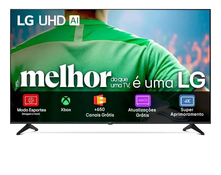 Smart TV LG UHD AI UA75 50 polegadas HDR10 Pro Processador α7 AI Ger8 webOS 25