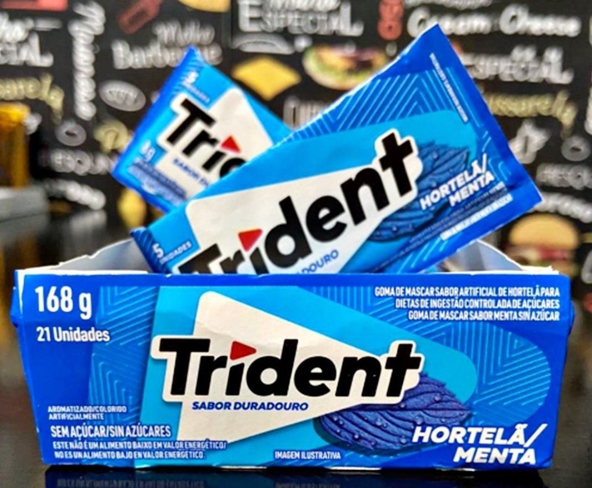 Chiclete Trident HortelãMenta Sem Açúcar - Caixa com 21 unidades