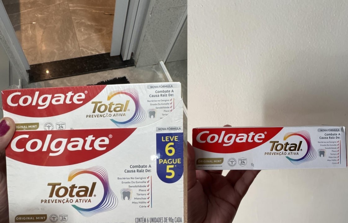Colgate Total Original Mint Creme Dental Prevenção Ativa com Flúor 6x90g