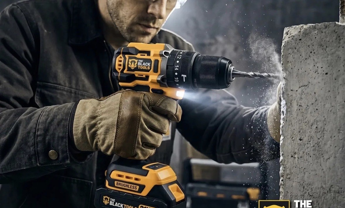 Parafusadeira Furadeira De Impacto Profissional Sem Fio 2 Baterias 21v Com Maleta Tb-21yx The Black Tools
