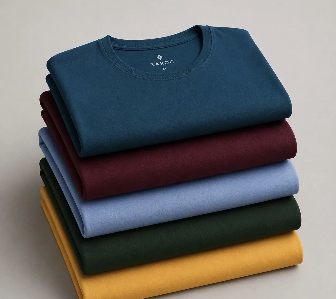 Kit 5 Camisetas Masculinas Slim Básicas Coloridas Premium