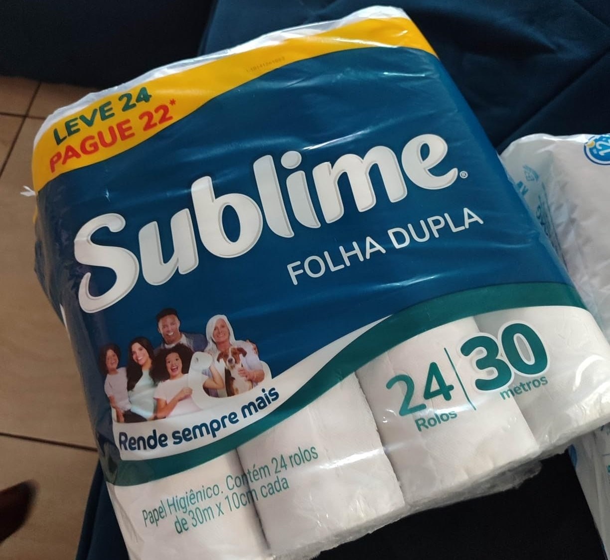 Papel Higiênico Sublime Folha Dupla, 24 Rolos