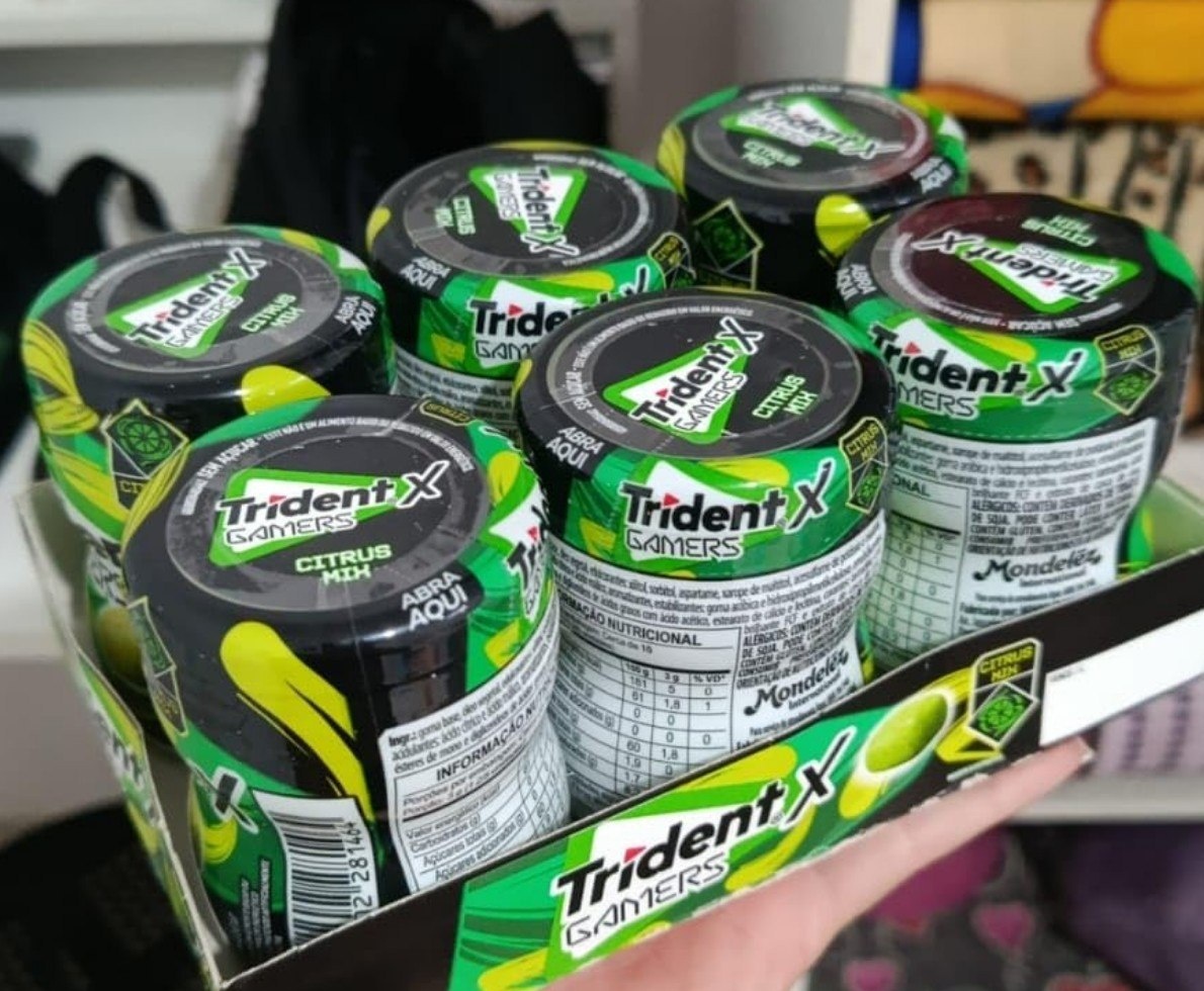 Chiclete Trident X Gamers Citrus Mix - Caixa com 6 unidades