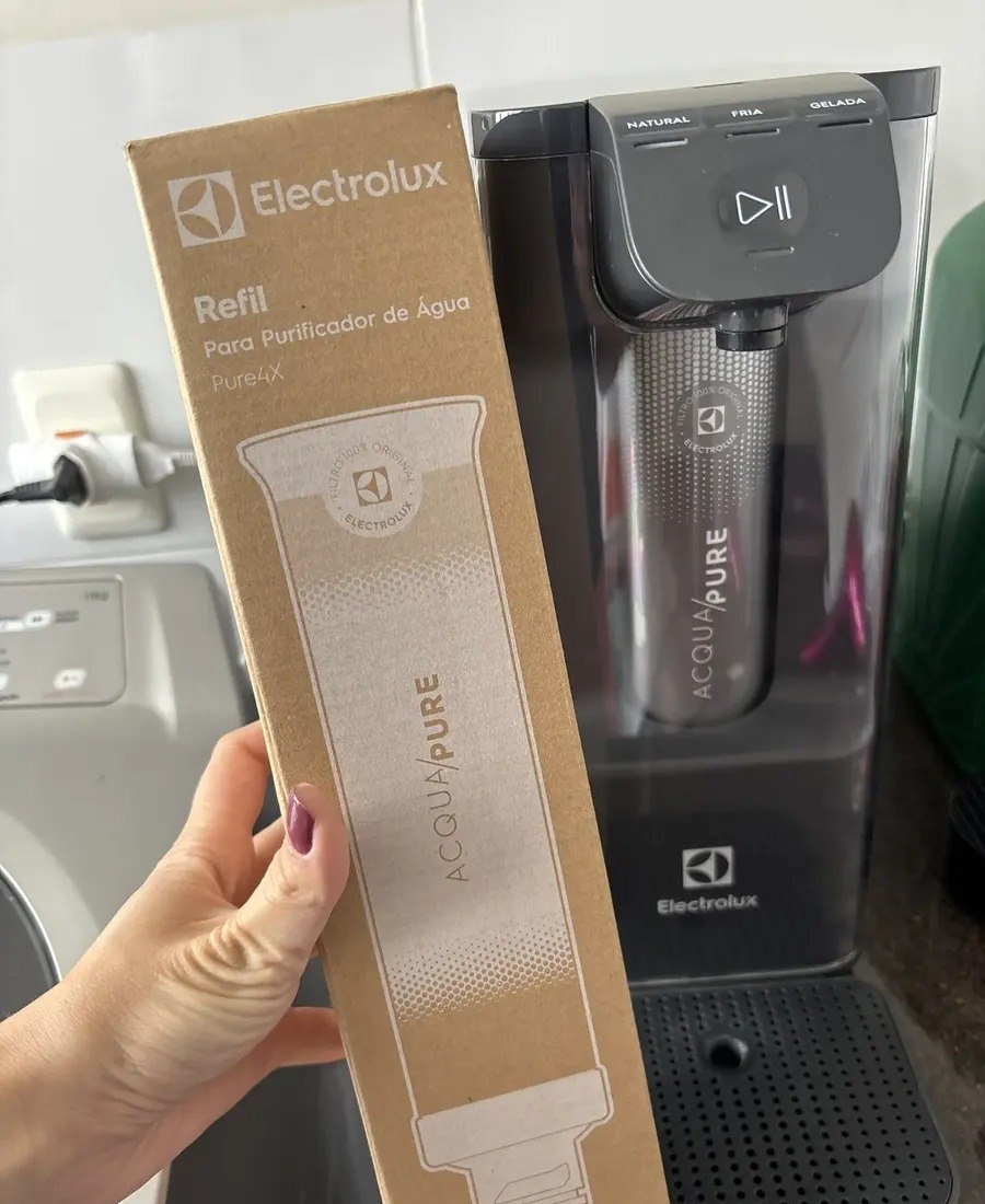 Kit 2 Refil De Água Acqua Pure Electrolux Pe12a Pe12b Pe12g PC01X, Cor Marrom-claro