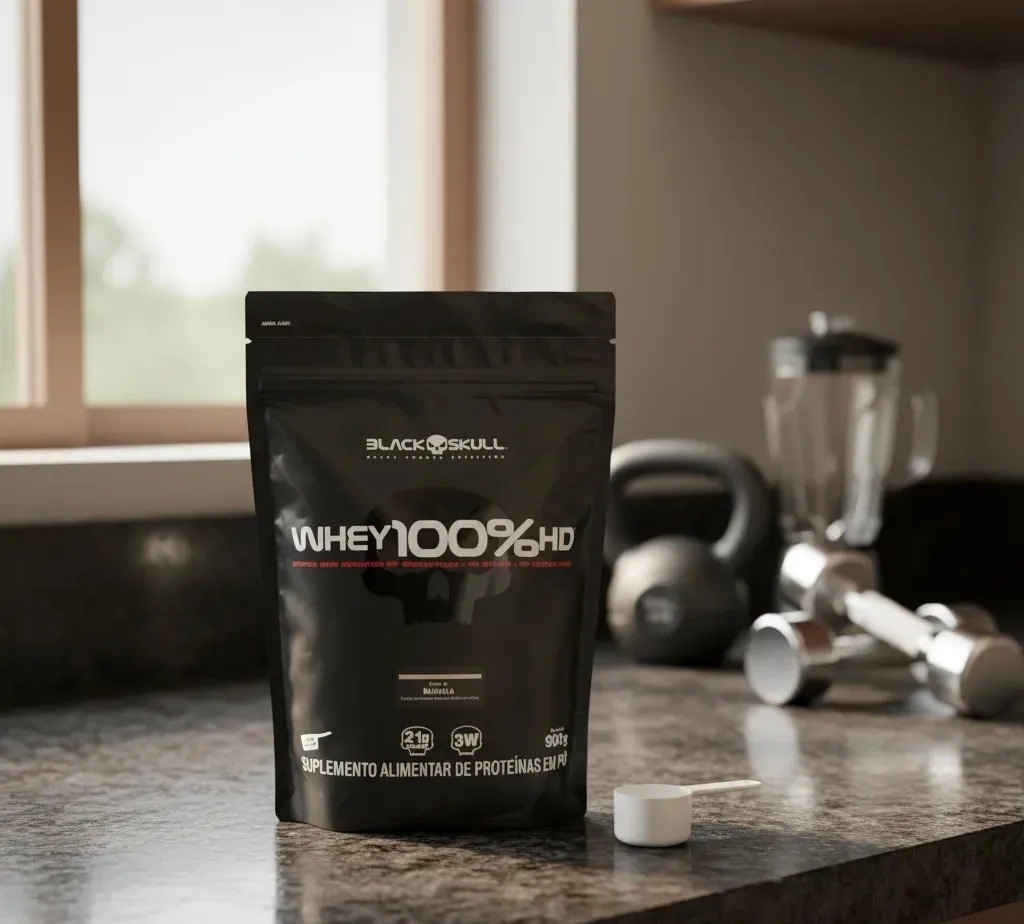 Proteína Black Skull Whey 100 HD em pó sabor Cookies and cream x 900g