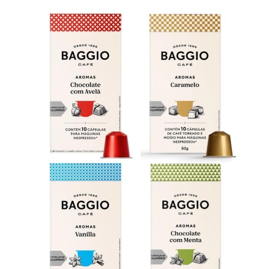 Cx com 10 un. Cápsulas de Café Baggio compatível c Nespresso