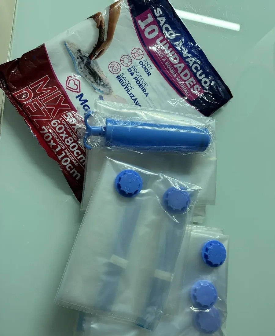 Magnow Pack Sacos A Vácuo Kit 10 Unidades Com Bomba Reutilizável