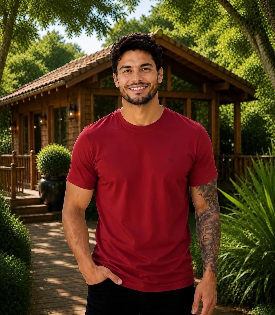 Camiseta Básica Ogochi Masculina Lisa Tecido Premium Oficial