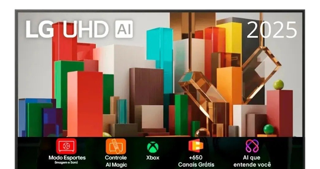 Smart TV Profissional 4K 43 LG UHD 43AU801 Processador α7 AI Ger8