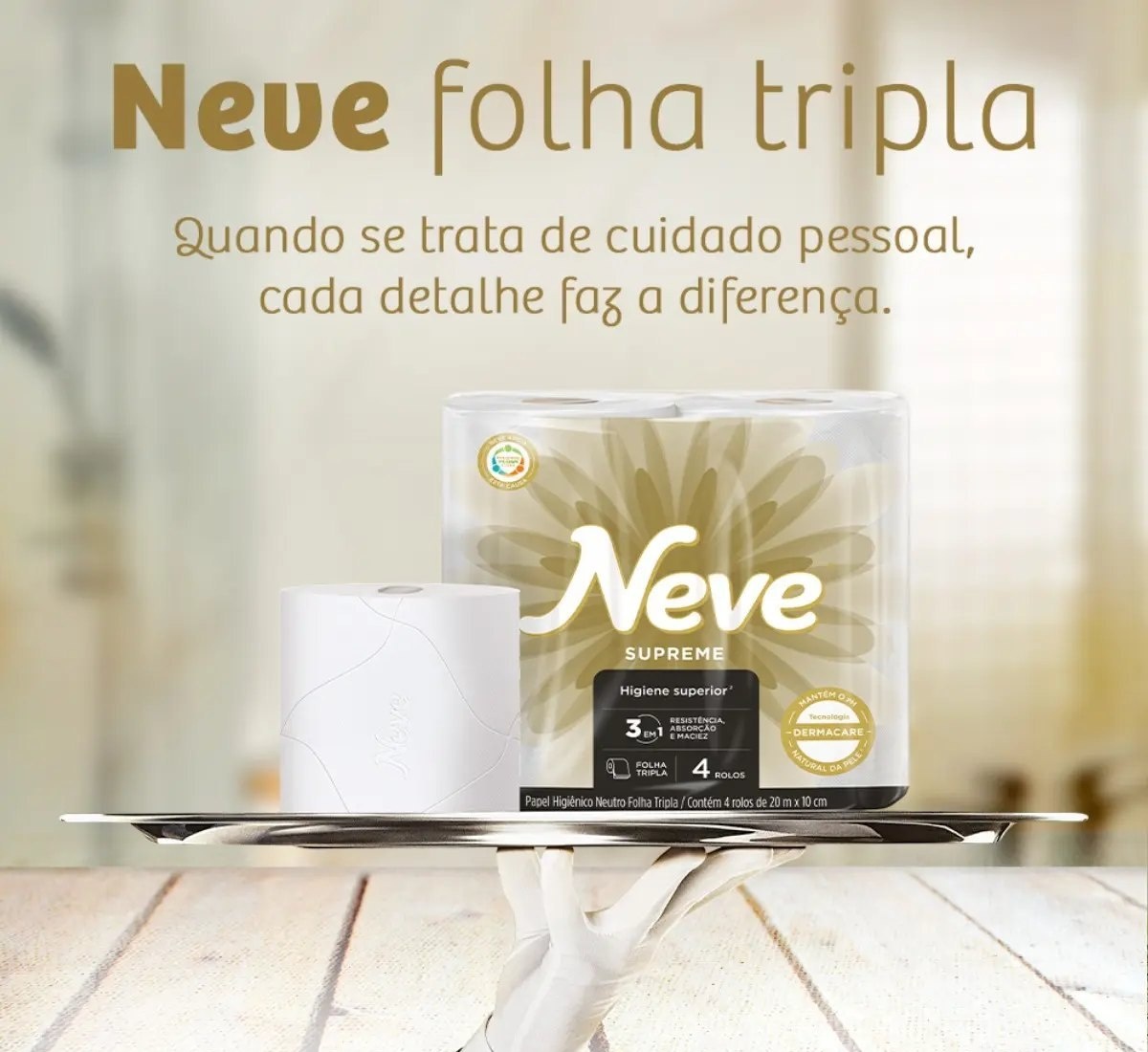 Papel Higiênico Neve Supreme Folha Tripla Leve 32 Pague 28