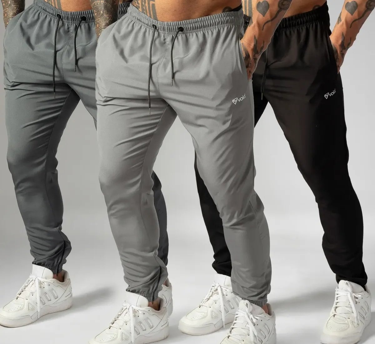 Kit 3 Calças Jogger De Tactel Com Elastano Ziper