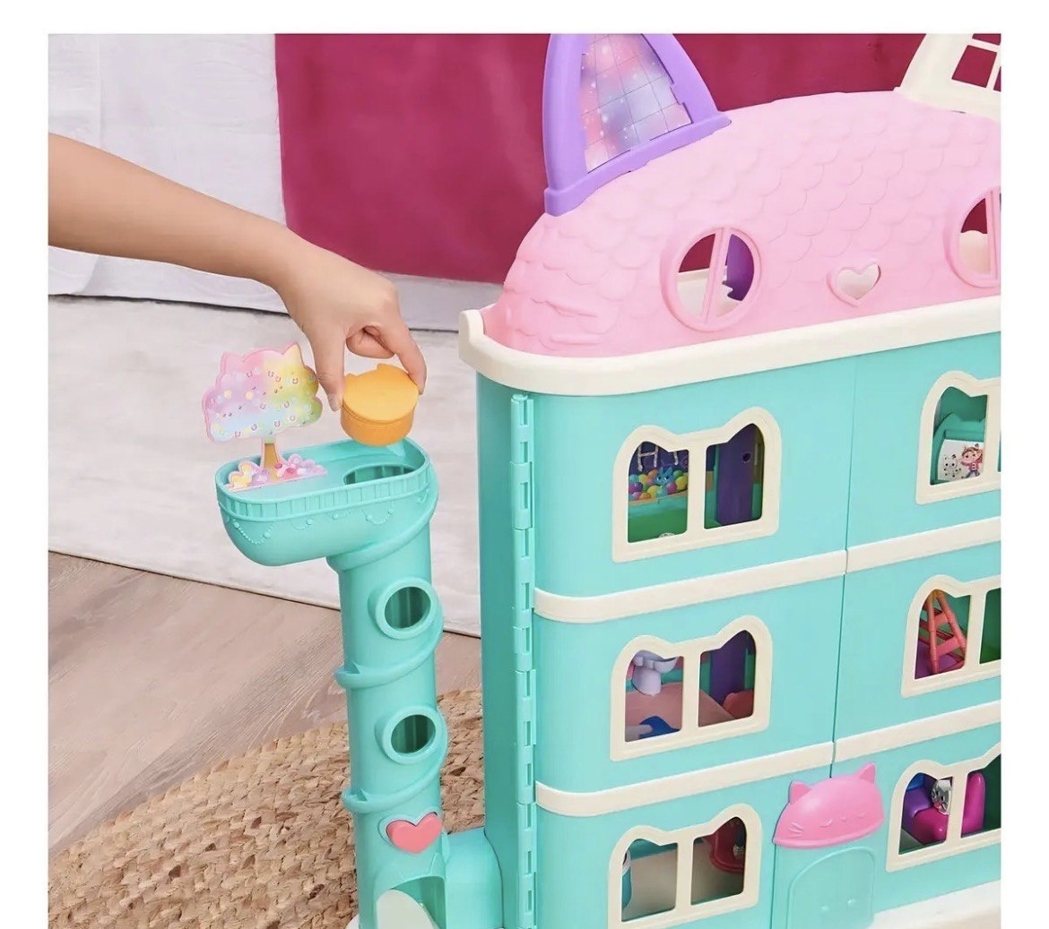 Casinha de Boneca Sunny Gabbys Dollhouse Azul-Turquesa Com Figura e Sons