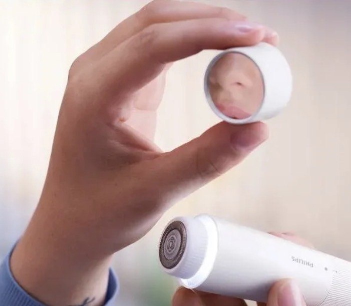 Philips Aparador de Pelos Faciais Feminino com Luz LED Série 5000 Pele lisa e sem dor  Cabeça hipoalergênica para maior conforto  Espelho embutido  BRR47400