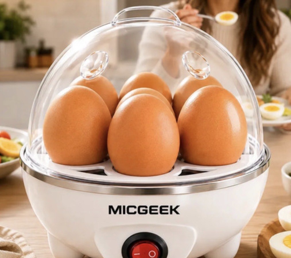 Cozedor De Ovos Automático Panela A Vapor Elétrica Legumes Elétrica Portátil Prático Rápido 7 Ovos Em 5min Micgeek