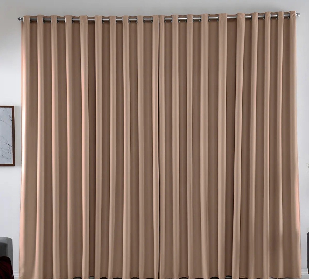 Cortina 3,00x2,80 Metros Blackout Blecaute Avelã Corta Luz Em Tecido Grosso Para Quarto E Sala Casa Laura Enxovais
