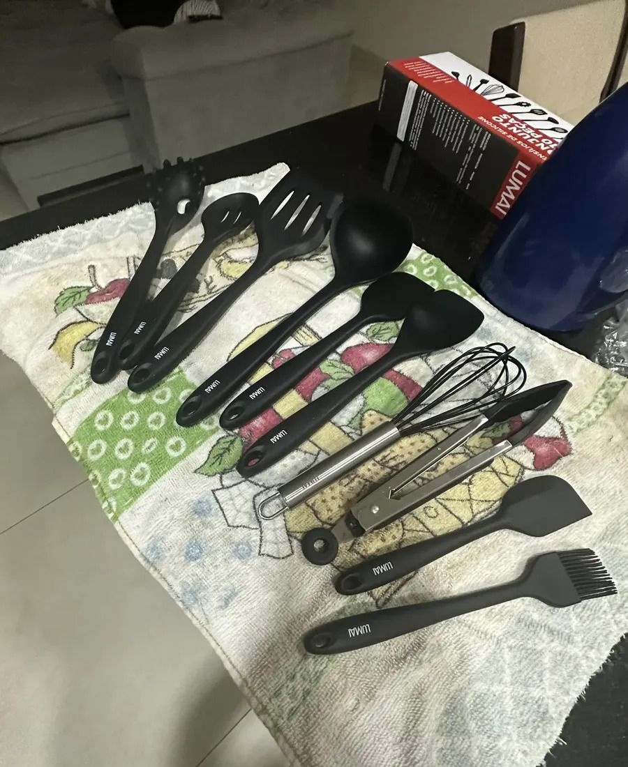 Lumai Kit de Utensilios de Cozinha de Silicone Maciço Miami Premium