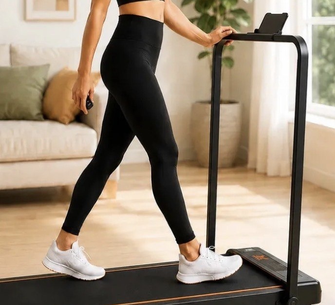 Esteira Elétrica Caminhada em Casa Dobrável Compacta 6kmh com Display LED e Controle Remoto Residencial
