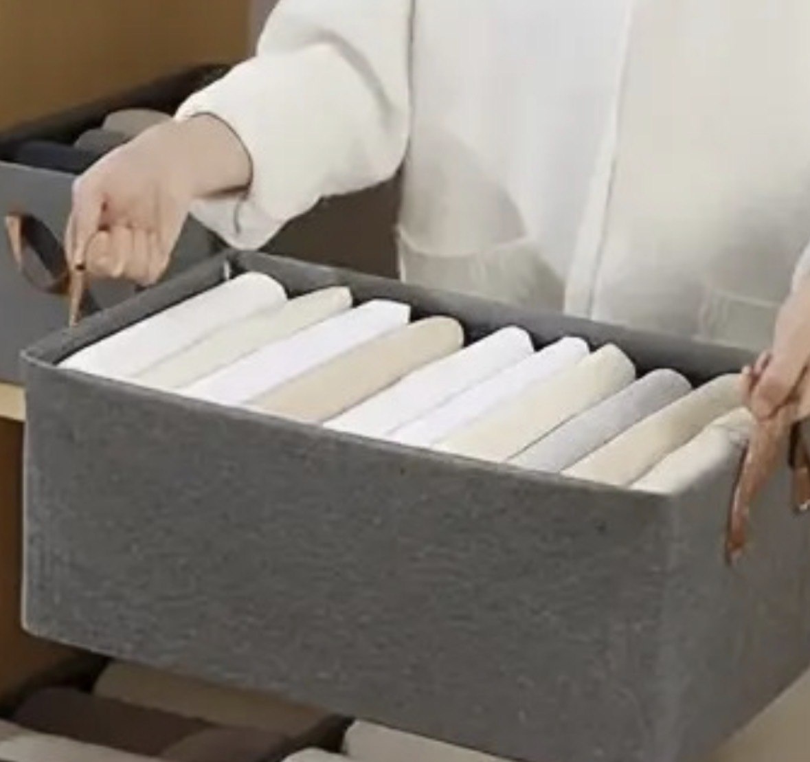 4 Caixas Organizadora De Guarda Roupa Cesto Gaveta Dobrável
