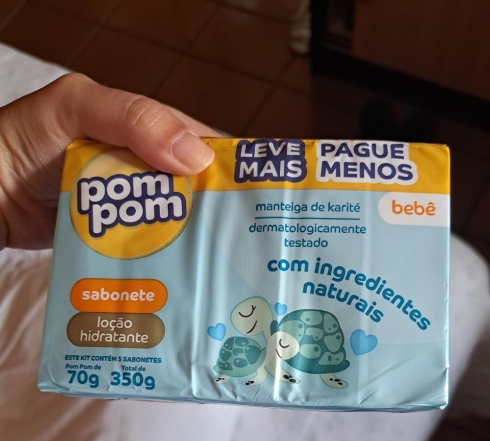 Kit 5 un. Sabonete em Barra Pom Pom c Loção Hidratante 70g