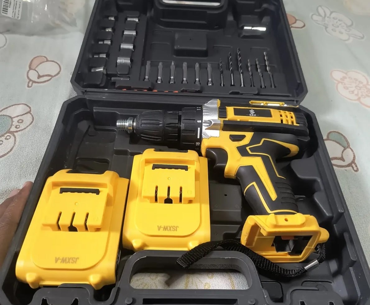 Parafusadeira Furadeira 48V Profissional 2 Baterias Sem Fio