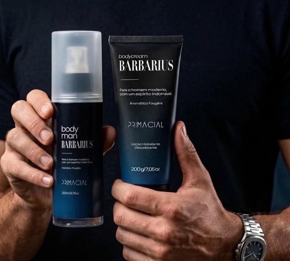 Kit Body Splash Barbarius  Hidratante Desodorante Masculino
