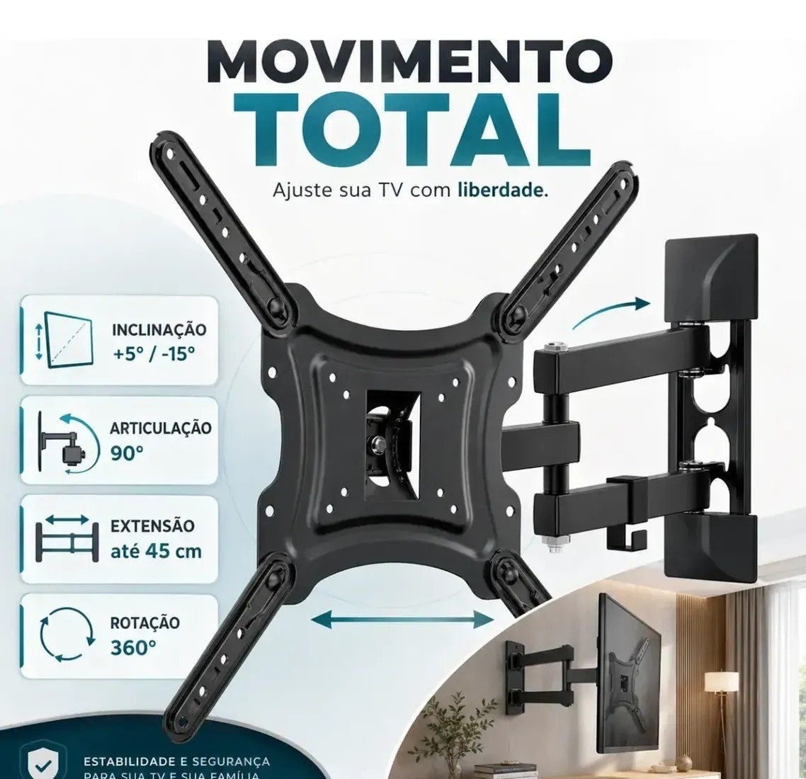 Suporte Articulado para TV 24 a 55