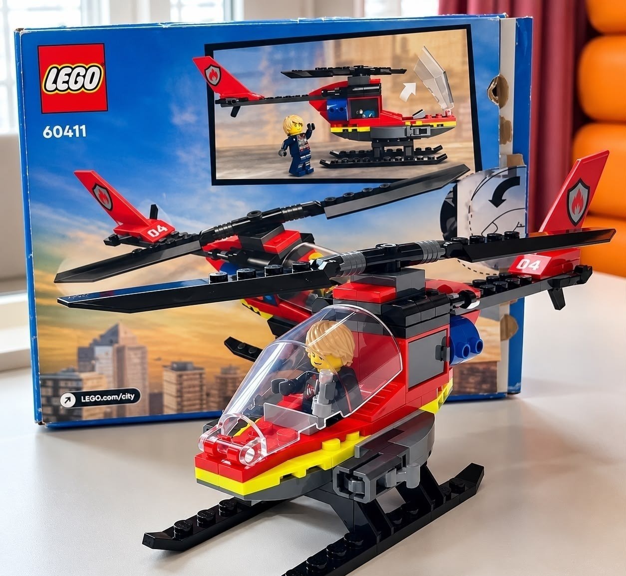 LEGO City Helicóptero Dos Bombeiros Com 85 Peças
