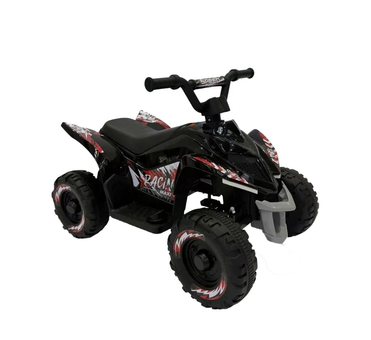Mini Quadriciclo Elétrico Infantil Bateria 6v Marcha Frente Ré Som e Led Adventure Maxi Toys - Preto