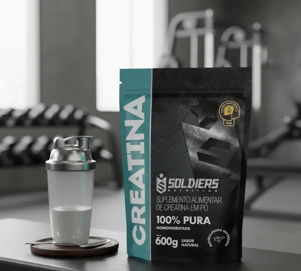 Creatina 600g Suplemento Monohidratada em pó 100 Pura - Soldiers Nutrition