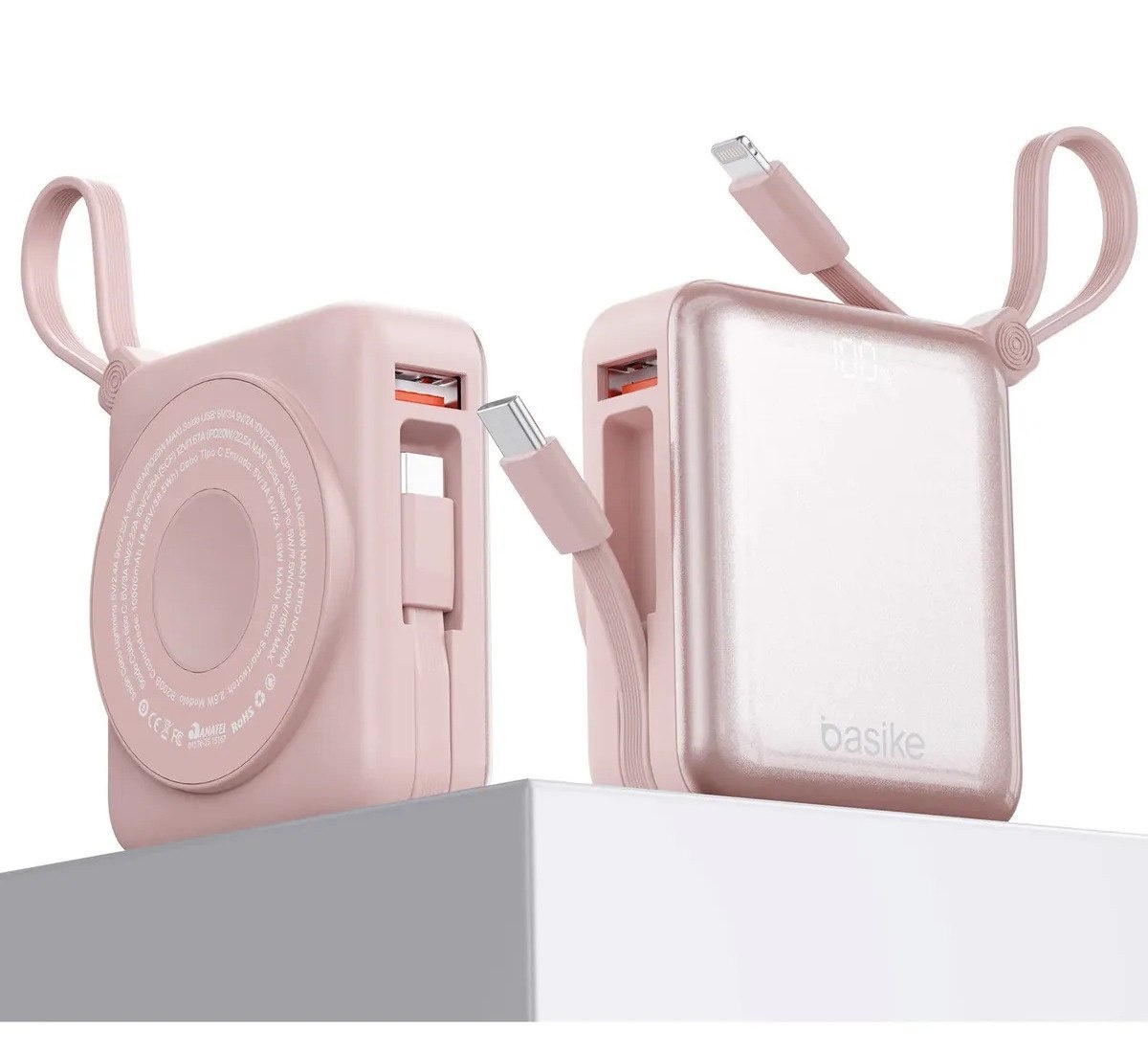 Power Bank Basike 10.000mAh Magsafe com Display para iPhone e Samsung