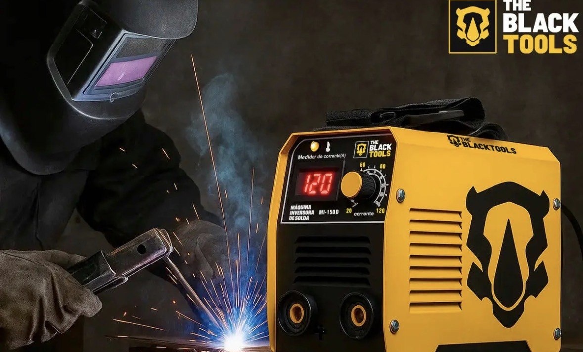 Máquina Inversora De Solda Portatil Mma Eletrodo MI150D 120A The Black Tools