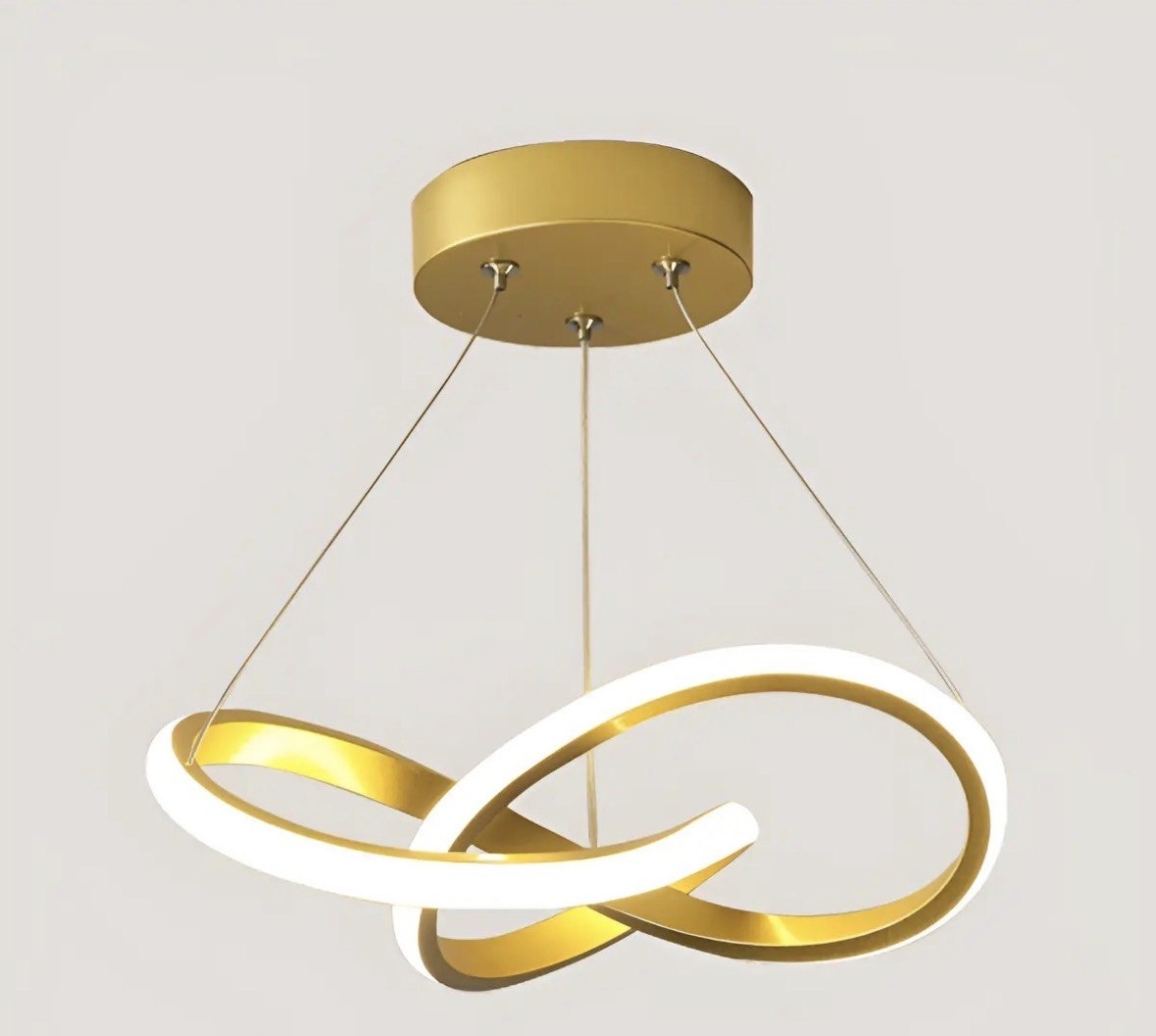 Lustre Pendente Moderna Led,luminaria Dourado Redondo Sala