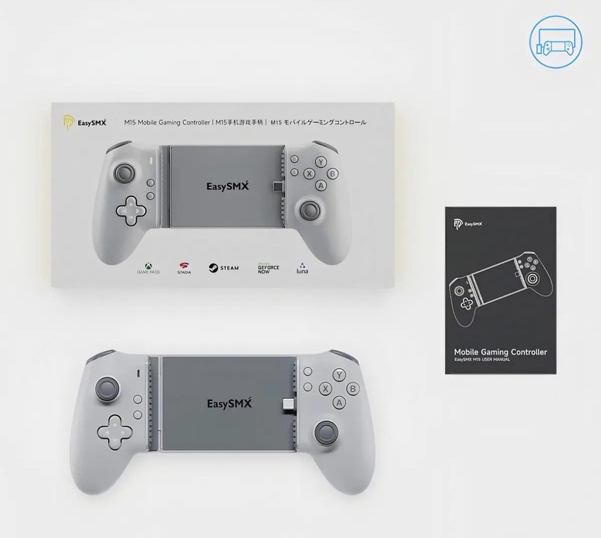 Controle para Celular EasySMX M15 USB-C AndroidiPhone 1516 com Efeito Hall Branco