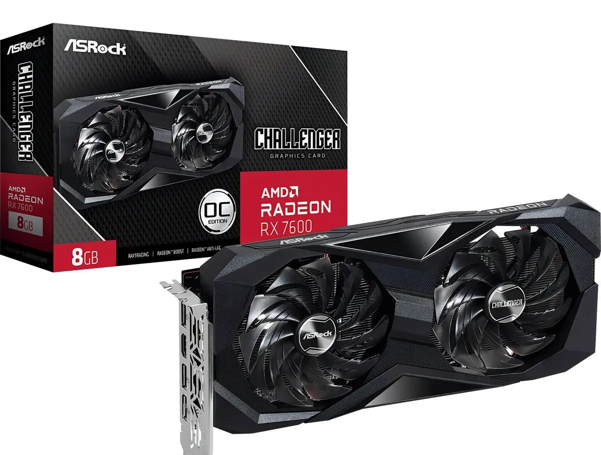 Placa de Vídeo ASRock Radeon Rx 7600 8Gb Challenger