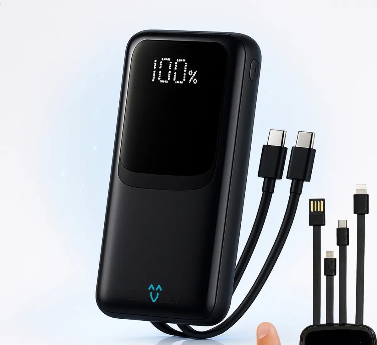 Power Bank 20.000mAh 22.5W Carga Rápida Com Display Digital Carregador Portátil