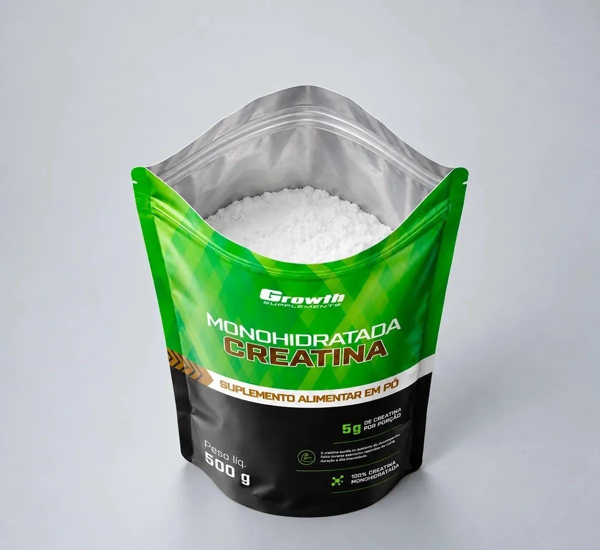 Creatina Monohidratada 500g Pouch - Growth Supplements Sem Sabor