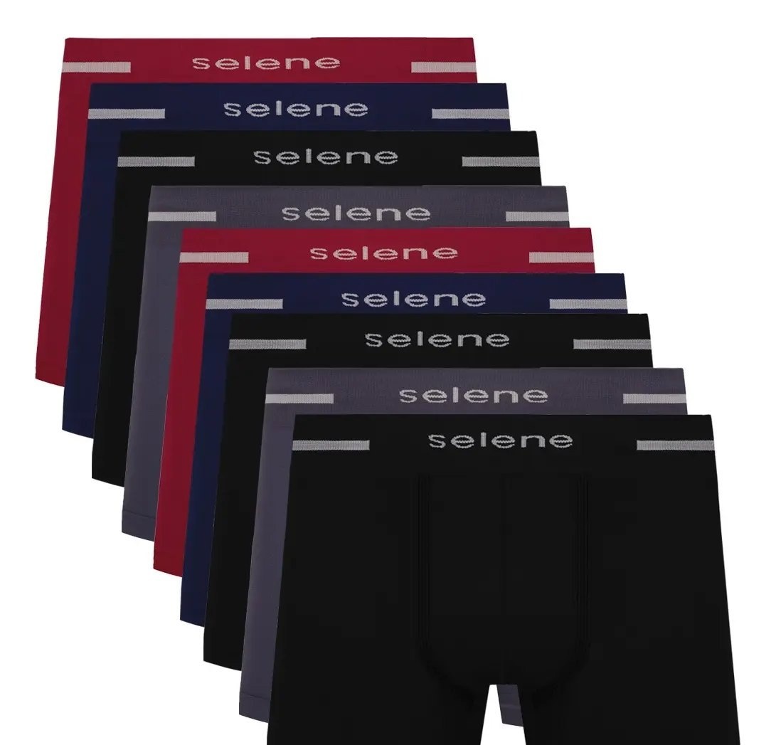 Kit 10 Cueca Boxer Sem Costura Microfibra Selene