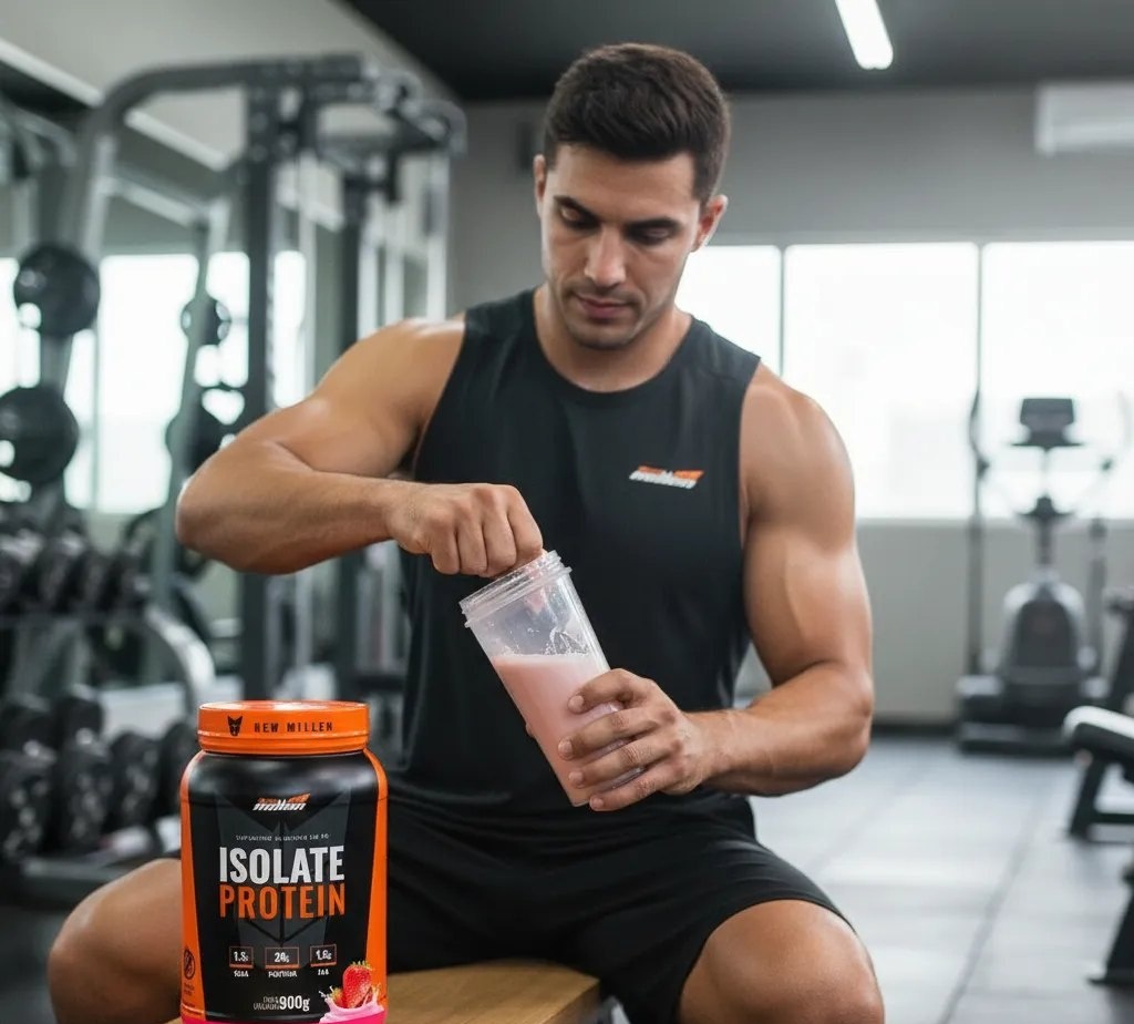 Whey Protein Isolate 900g New Millen Sabor Morango - vários sabores