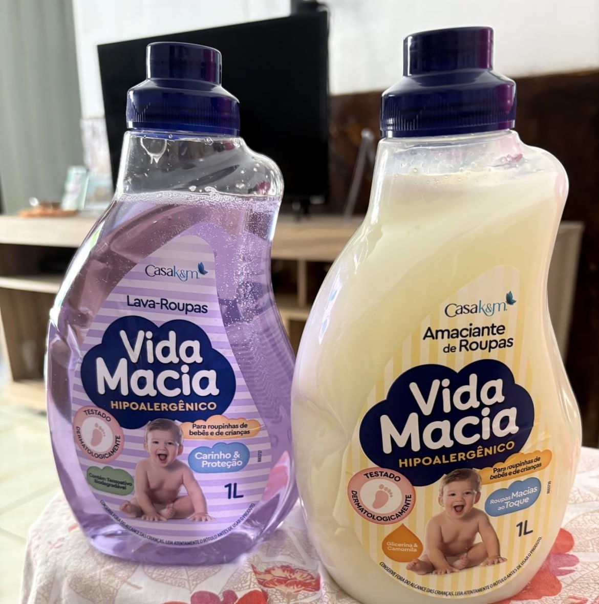 Kit 2un. Vida Macia Lava Roupas e Amaciante Glicerina e Camomila 1L