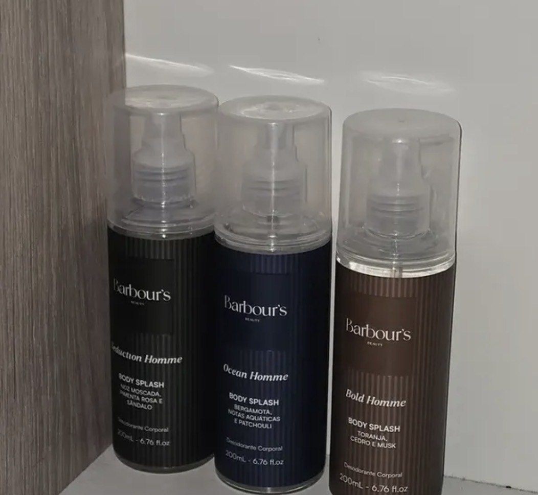 Kit 3 Body Splash Masculino Homme Desodorante Barbours 200ml