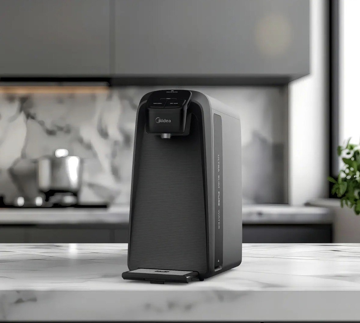Purificador Midea SlimPure Bivolt Cinza Filtro 2 Estágios