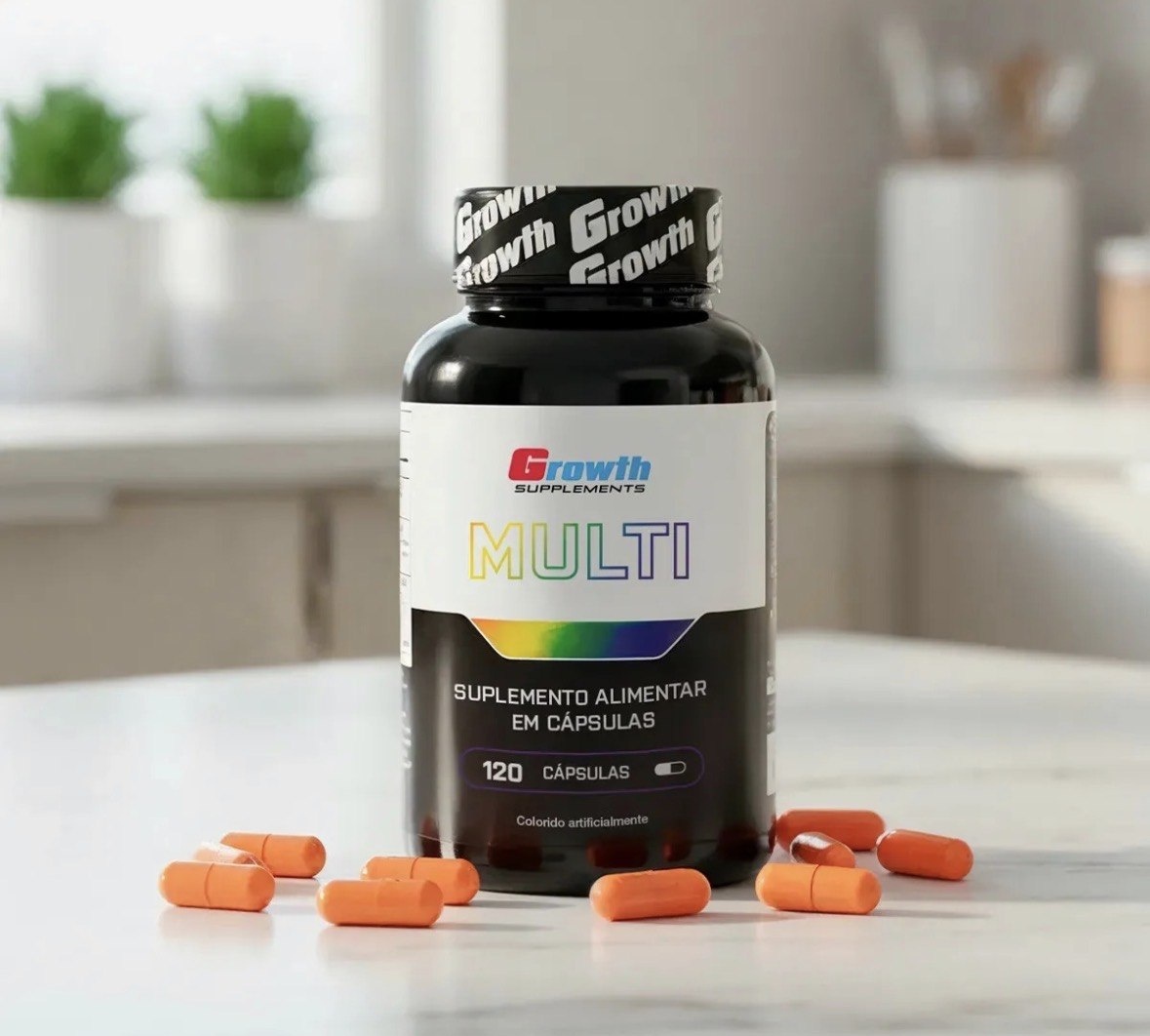 Multivitamínico Growth Supplements em cápsula Sem sabor x 100g de 120 un