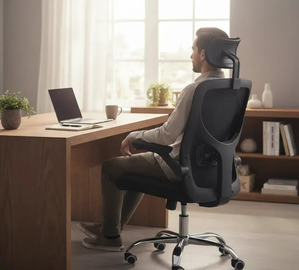 Cadeira De Escritório Ergonômica Ravena Apoio Lombar E Nuca