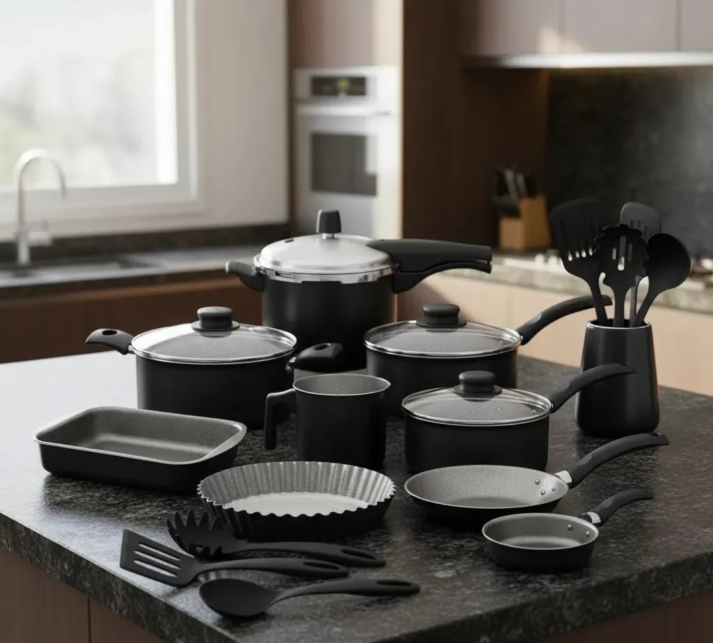 Tramontina 13 Peças Turim Preto Cozinha Conjunto Panelas Preto