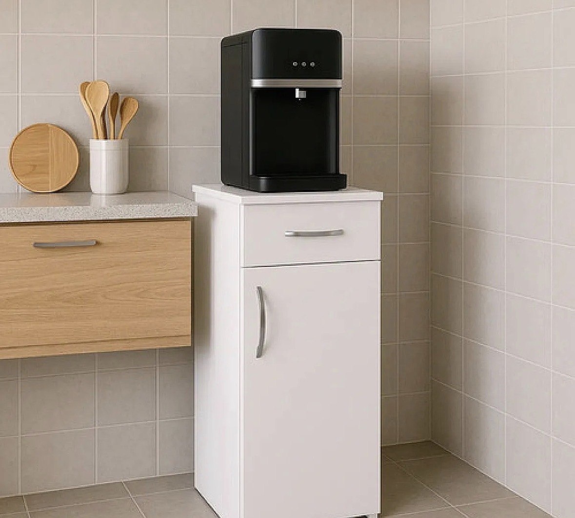 Armário Compacto Mdp Para Cozinha Com 1 Porta E Gaveta Mdp