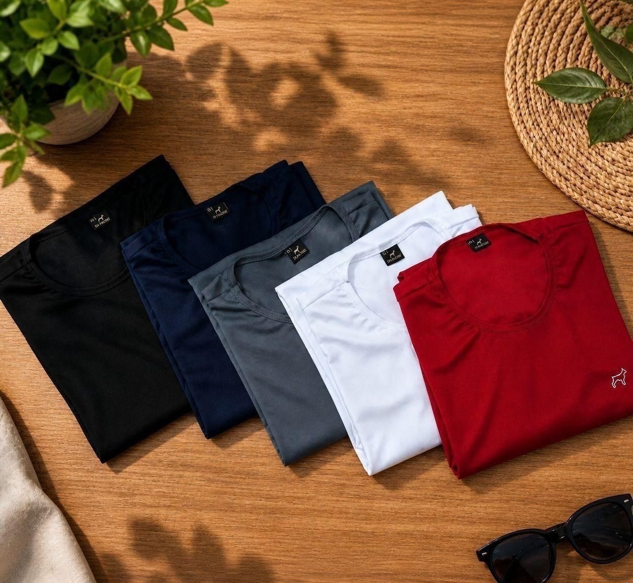 Kit 5 Camisetas Parvori Dry Fit Slim