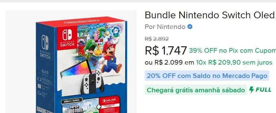 Bundle Nintendo Switch Oled  Super Mario Bros. Wonder