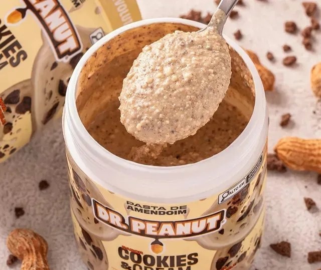 Pasta de Amendoim Dr. Peanut Sabor Cookies  Cream 600g